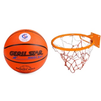 Bộ sản phẩm quả bóng rổ + Vành rổ sport 40cm  