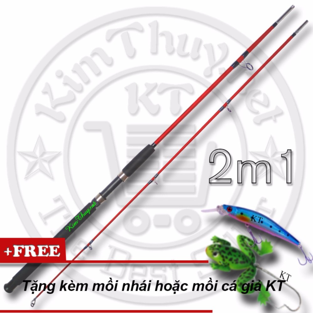 can cau may 2 khuc Đặc ruột 2m1 KT-CC Red (*Kim Thủy) Câu cá siêu bạo lực + Tặng mồi giả