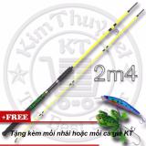 Cần câu máy 2 khúc Đặc ruột 2m4 KT-CC Yellow (*Kim Thủy) Câu cá siêu bạo lực + Tặng mồi giả