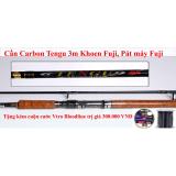 [HCM]Cần câu cá carbon Tengu 3m + khoen fuji + pát máy fuji +Tặng kèm dây Vtro Bloodline