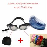 Kính bơi Shenyu  tráng bạc kèm mũ bơi và túi đeo vai dây rút tiện lợi