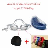Kính bơi Shenyu tráng bạc kèm mũ bơi và túi đeo vai dây rút tiện lợi