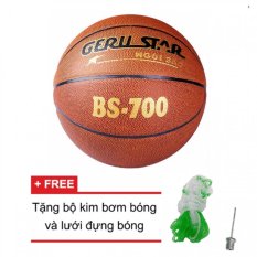 Quả bóng rổ Gerustar PVC BS-700 và Tặng kim bơm bóng và lưới đựng bóng
