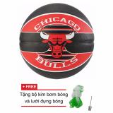 Quả bóng rổ Spalding NBA Team Chicago Bulls Outdoor  size7 +  Tặng bộ kim bơm bóng và lưới đựng bóng