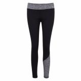 Quần legging thể thao nữ dài đen phối xám
