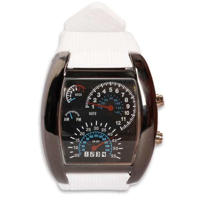 Bảng giá Stylish Men RPM Turbo Blue Flash Sports Car Meter Dial Wrist Watch - intl