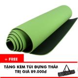 Thảm tập yoga eco 6mm 2 lớp tpe xanh lá kèm túi