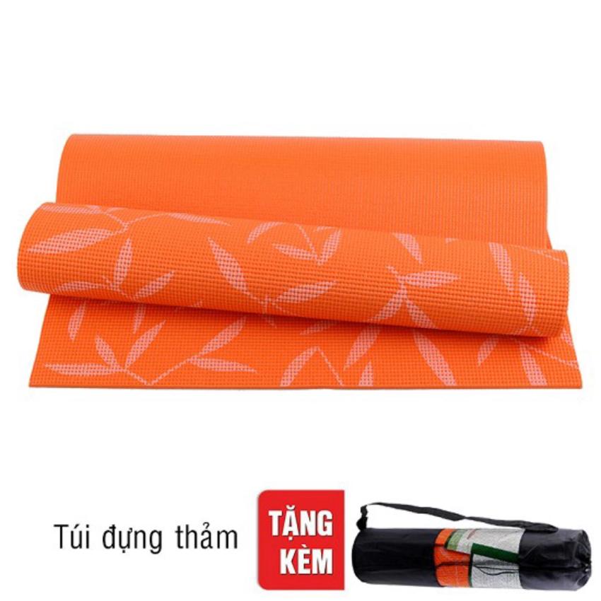 Hình ảnh Thảm yoga hoa văn Yogalink 6mm - Cam (kèm túi đựng)