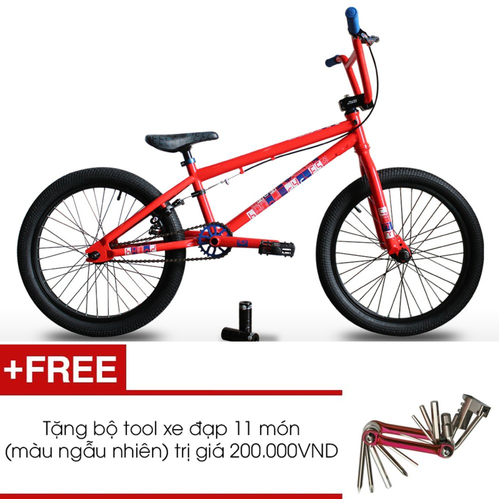 Xe đạp BMX JETT BRONX 201 (Đỏ) + Tặng 1 bộ Tool xe đạp 11 món màu sắc ngẫu nhiên