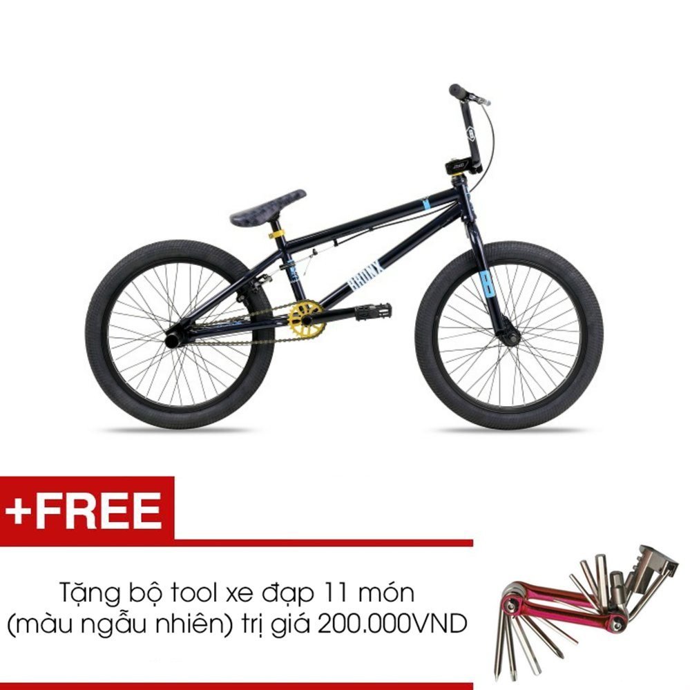 Xe đạp BMX Jett Bronx 2016 (Đen) + Tặng 1 bộ Tool xe đạp 11 món màu sắc ngẫu nhiên