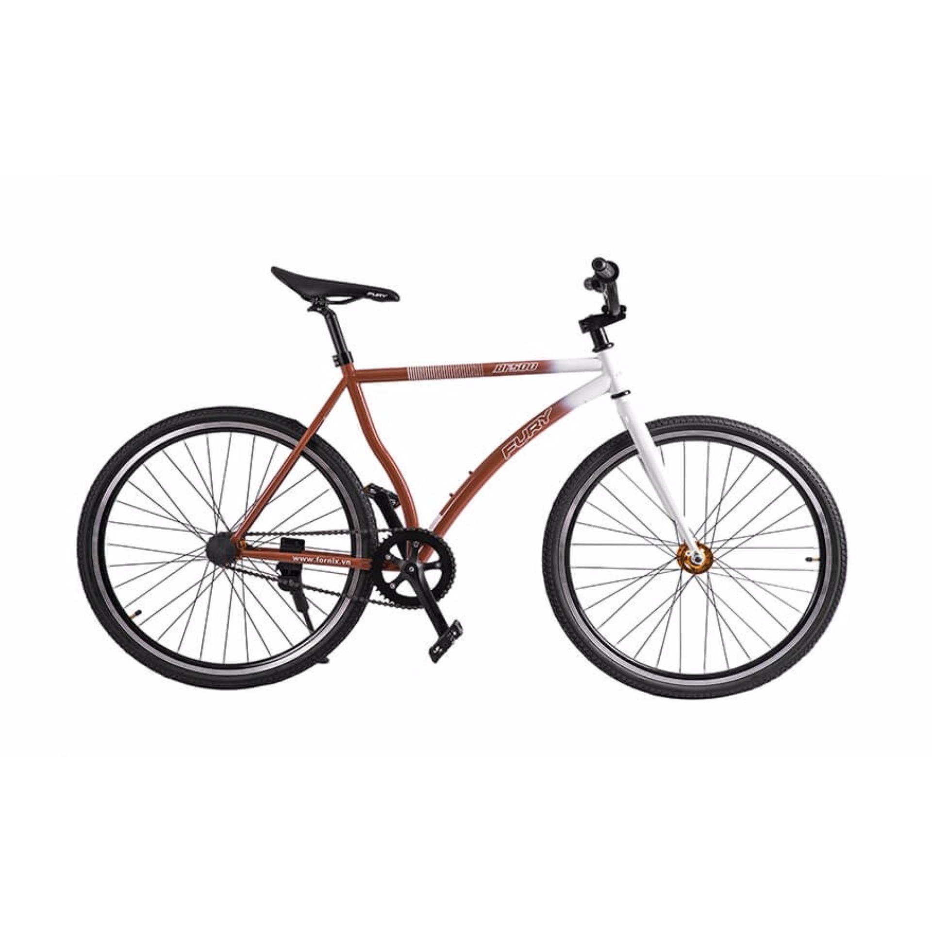 Xe đạp FixedGear, hiệu FURY, mã BF500 ( nâu )