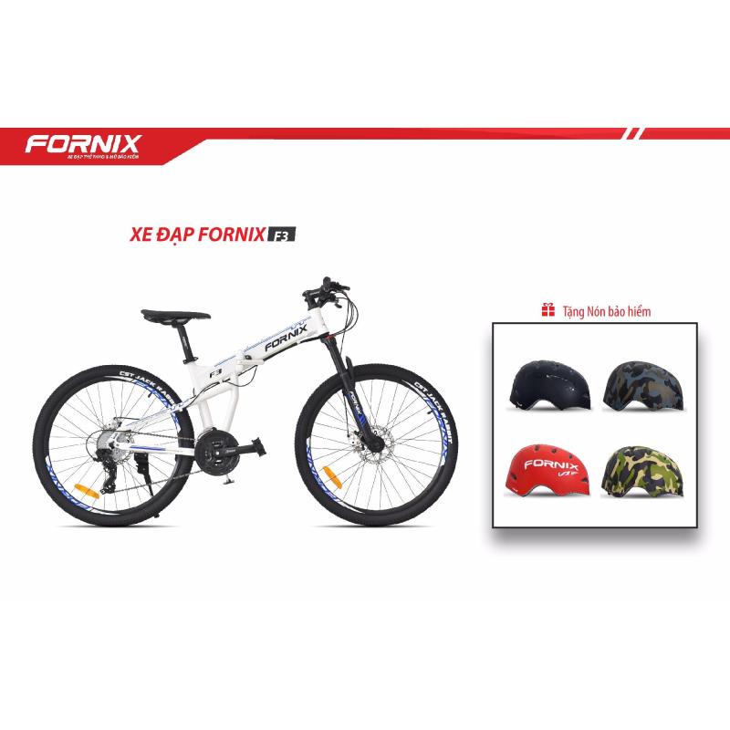 Phân phối Xe đạp gấp địa hình thể thao Fornix F3 (trắng xanh)+ tặng nón bảo hiểm