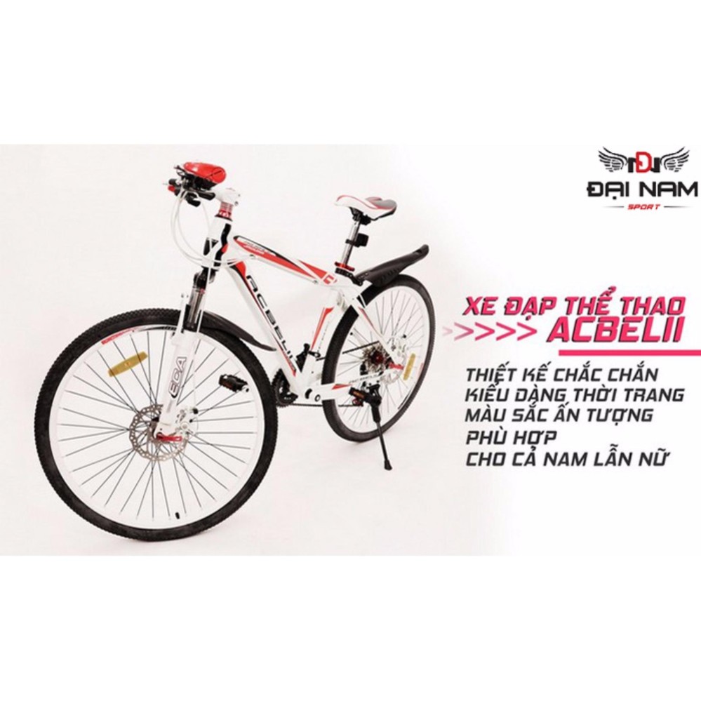 Xe đạp thể thao địa hình đường trường cao cấp ACBElI (Đỏ trắng)