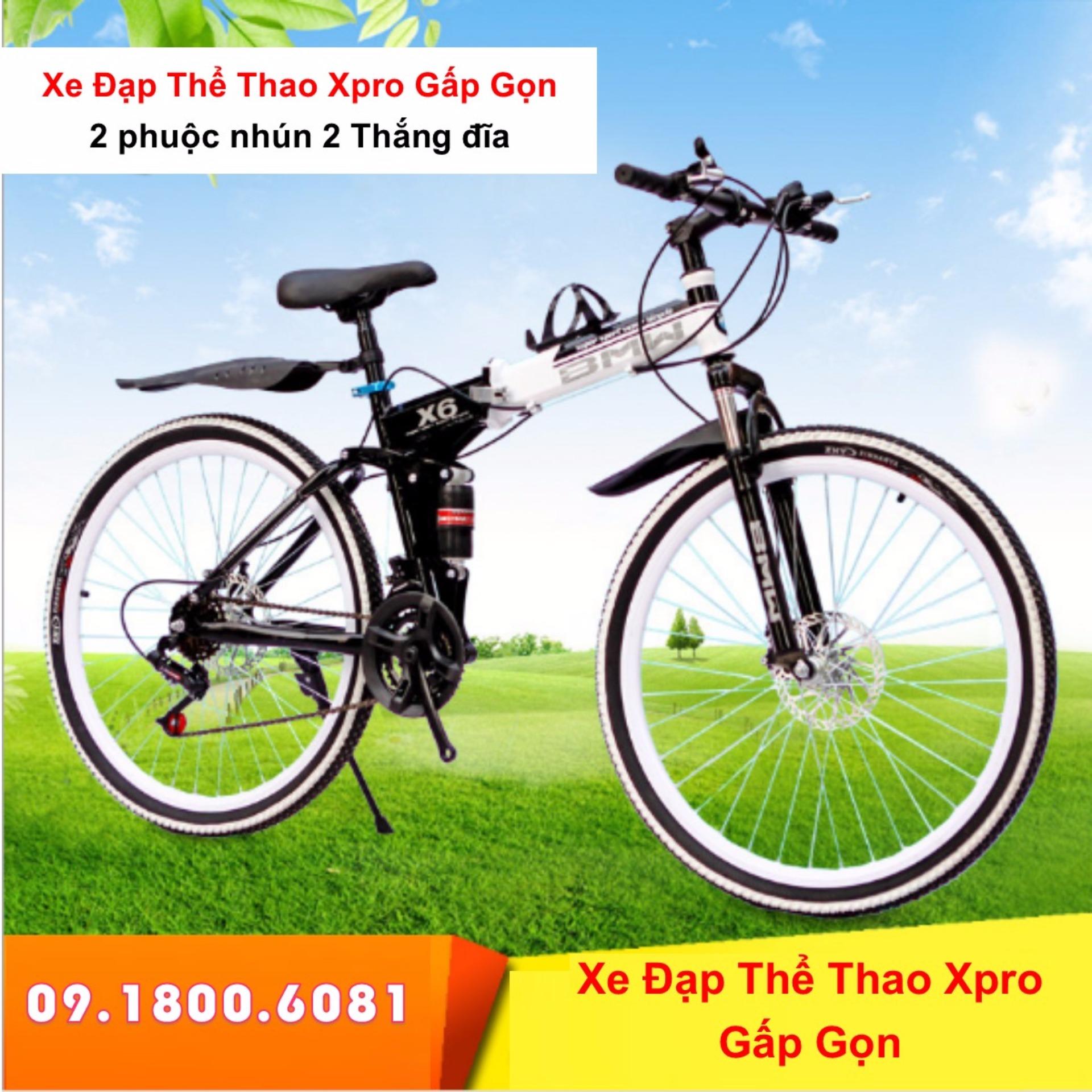 Xe đạp thể thao gấp gọn cao cấp 2 phuộc nhún hàng nhập khẩu