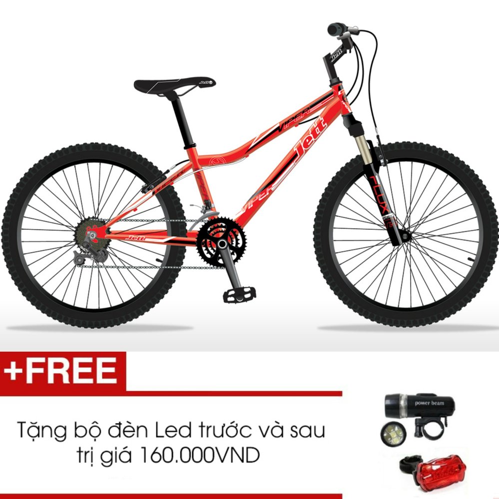 Xe đạp thể thao Jett Viper Red 2015 (Đỏ) + Tặng 1 bộ đèn Led trước và sau