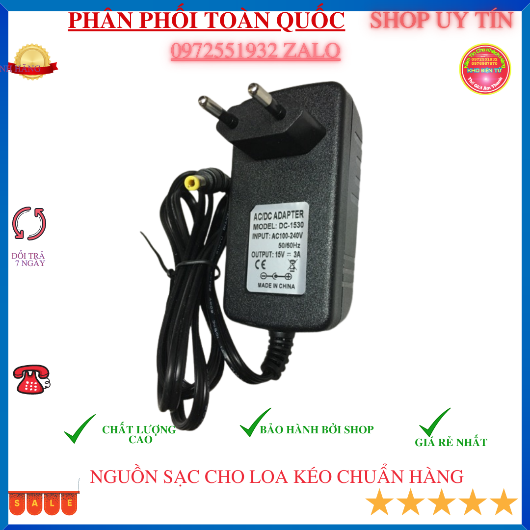 Nguồn sacl cho loa kéo -Ttiết bị điện tử 15V 3A