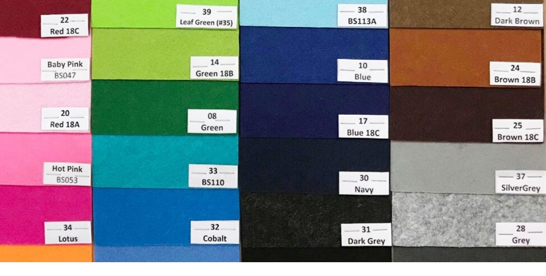 Combo 5m vải nỉ cứng khổ 90cm (vải không dệt / vải dạ / felt) làm đồ handmade, craft, thủ công