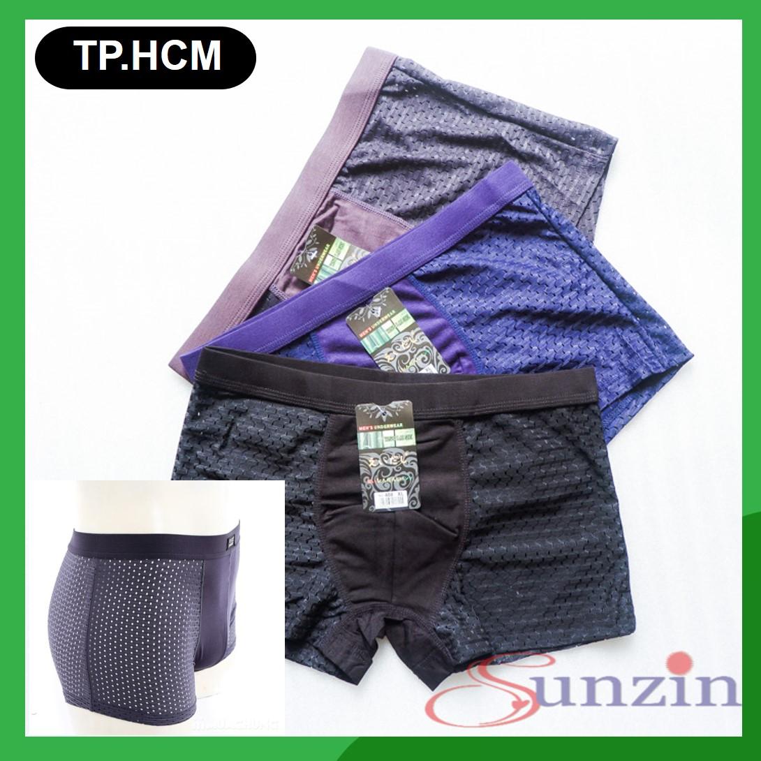 Sunzin.HCM miễn phí   99k (Combo 3 chiếc) Quần  SỊP ĐÙI NAM THÔNG HƠI CÓ LỖ - Hàng Nhật bản / Quần sì nam / quần lót nam / quần boxer nam / Sịp mens