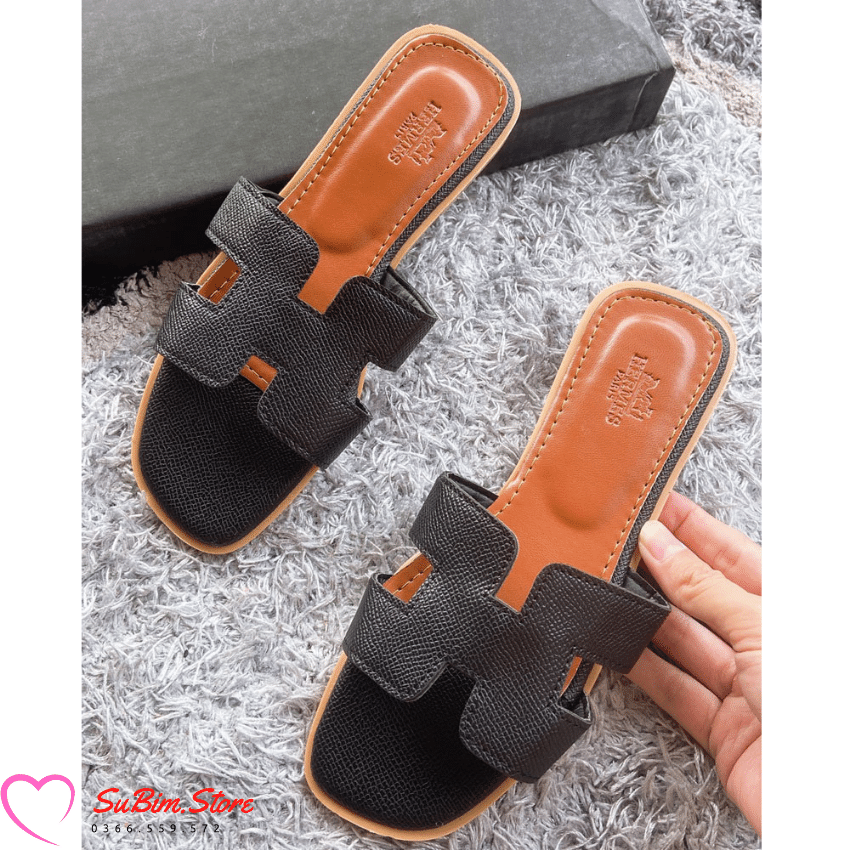 Dép Lê Nữ Chữ H Da Vân Nhiều Màu– SuBim.Store