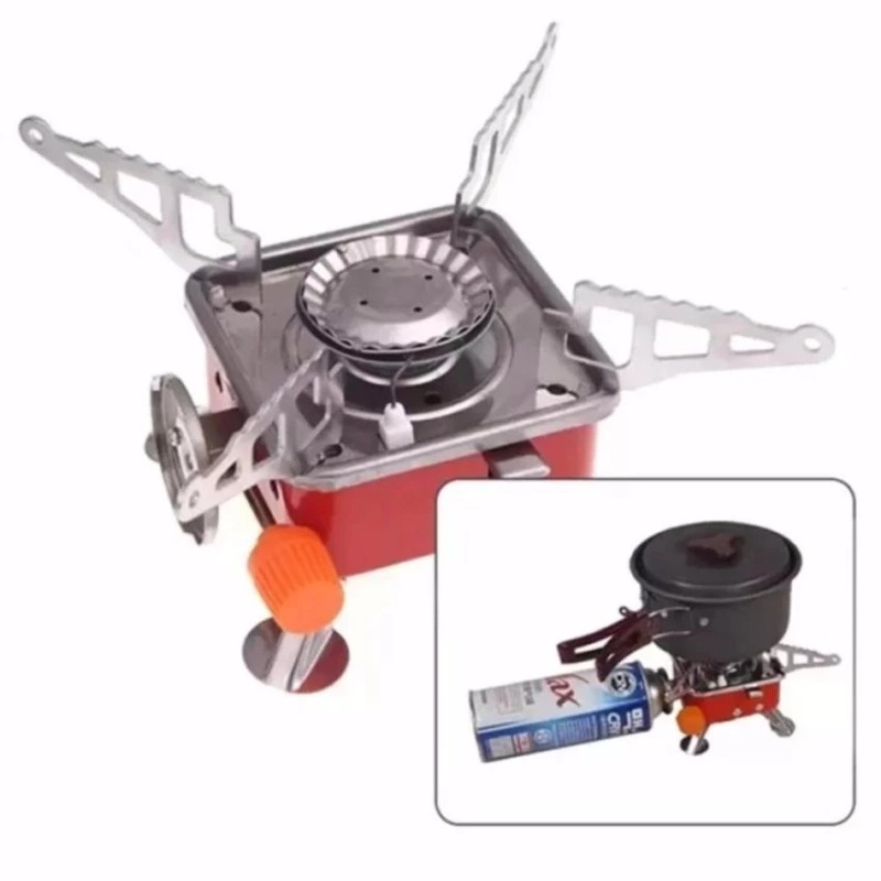 Bếp ga mini tiện lợi khi đi phượt, du lịch xếp gọn - sử dụng bình ga thường