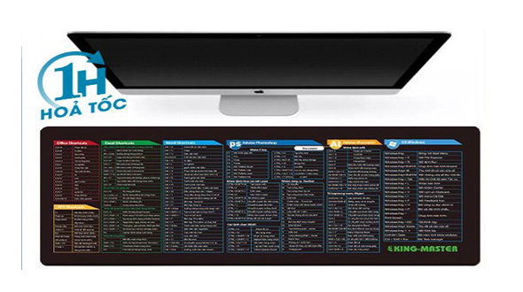 Lót chuột phím tắt Văn Phòng, lót chuột phím tắt Excel, Word, Power point Tiện dụng cỡ lớn 70x30 cm.