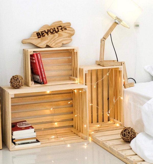 Thùng gỗ pallet trang trí đựng đồ đóng hàng đựng trái cây
