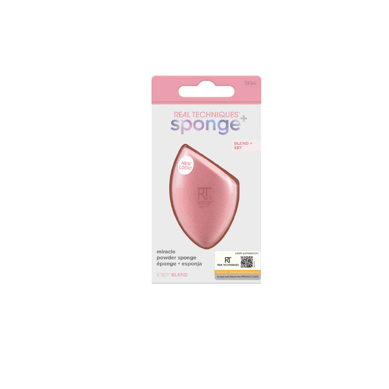 Mút Phủ Phấn Real Techniques Miracle Powder Sponge Màu Hồng Có Hộp