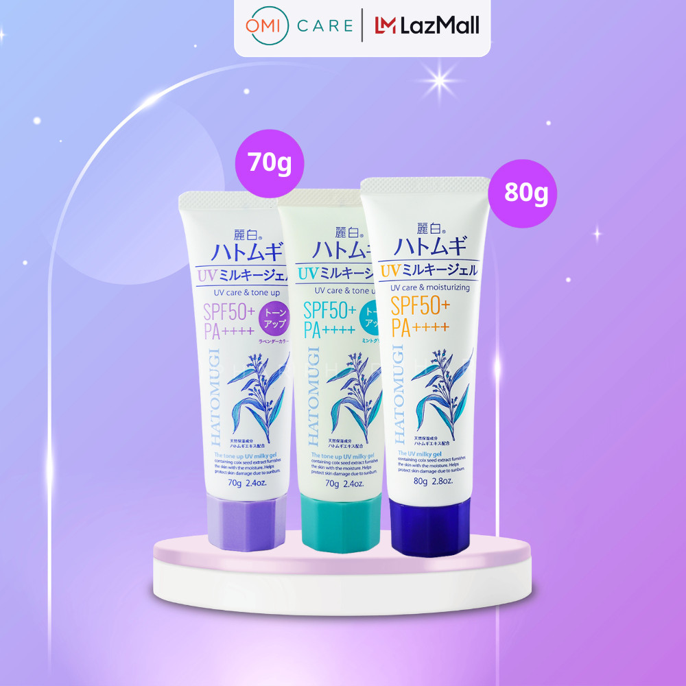Kem Chống Nắng 80g Và Kem Chống Nắng Nâng Tone Dưỡng Ẩm Và Làm Sáng Da Hatomugi Nhiều Phân Loại