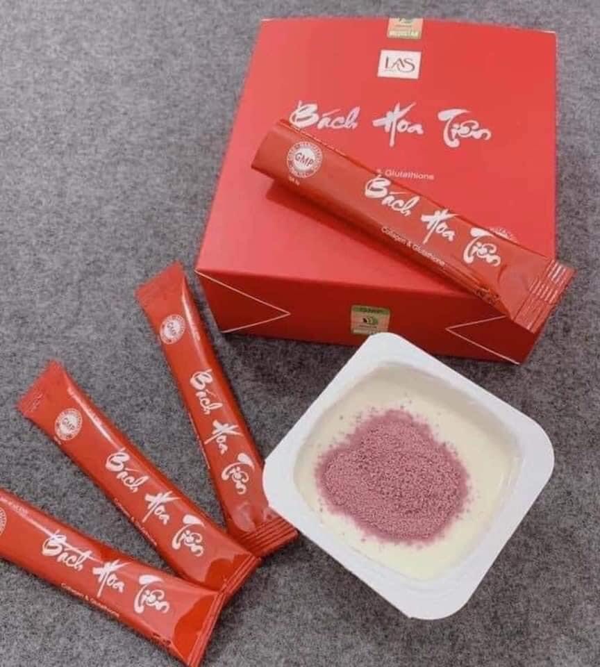 Combo 2 hộp Bách Hoa Tiên Las Beauty cốm uống collagen đẹp da hộp 20 gói