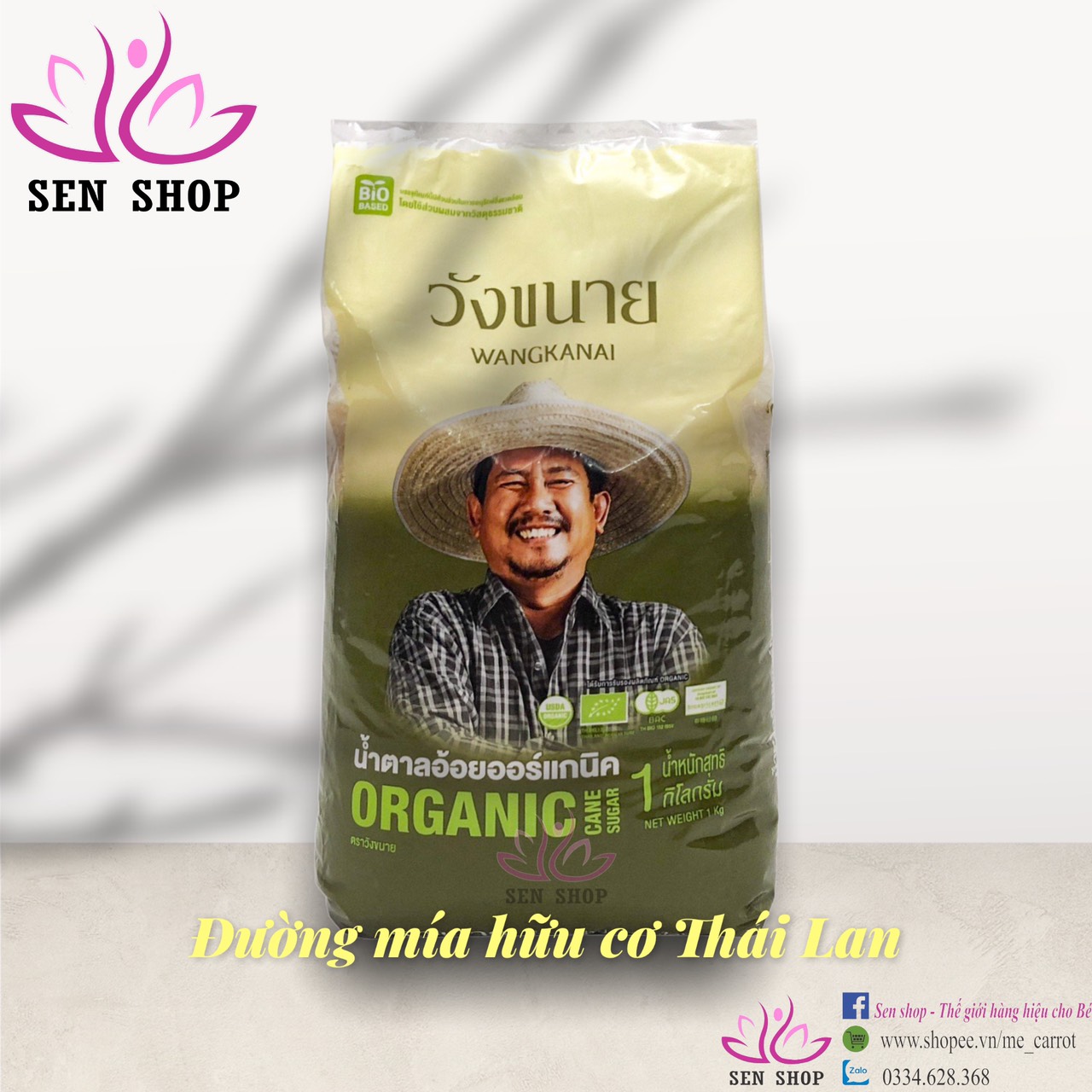 Đường mía hữu cơ Thái Lan Wangkanai - 1kg
