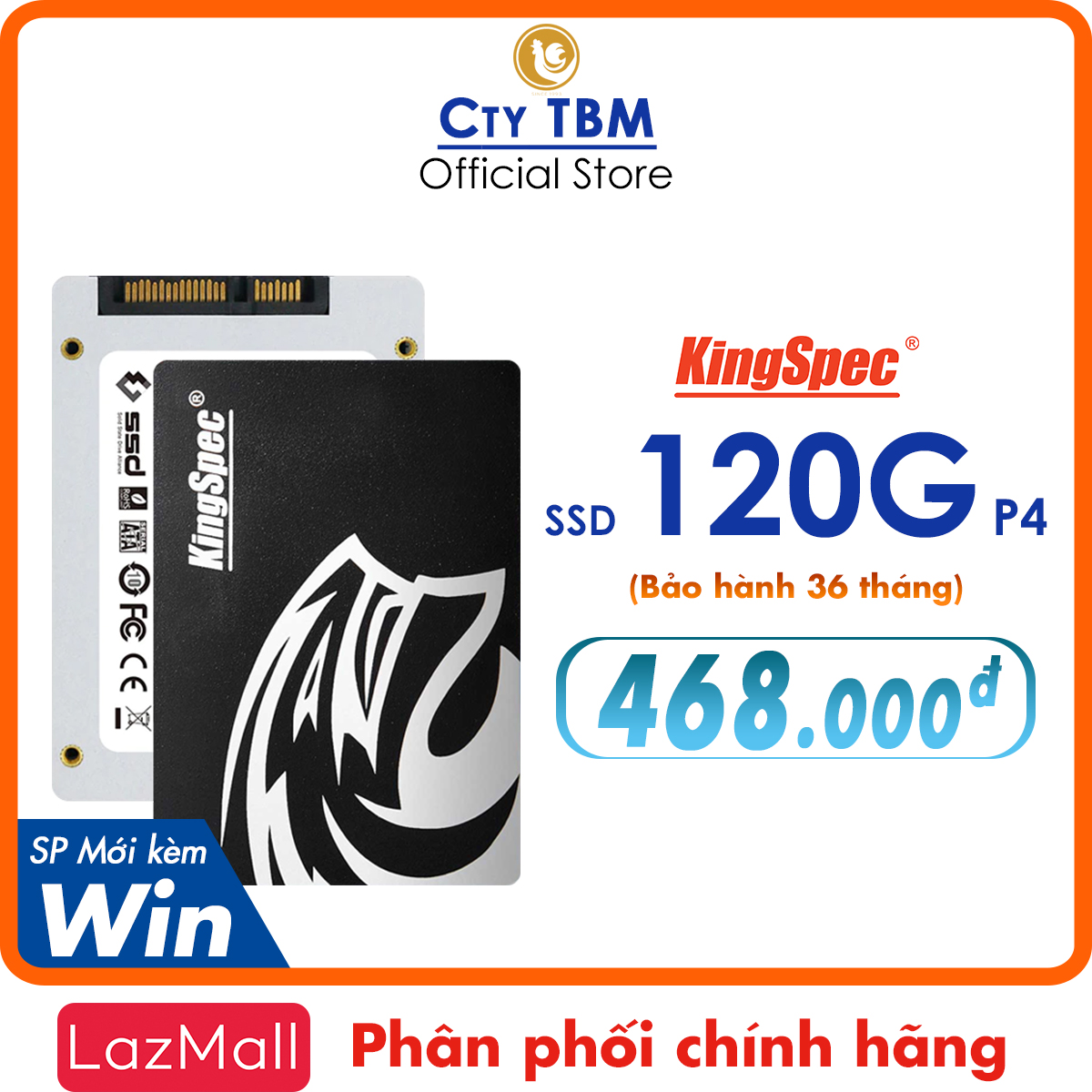 Ổ cứng ssd 120gb kingspec , cài sẵn win 10 / sata 2.5 120g - mới