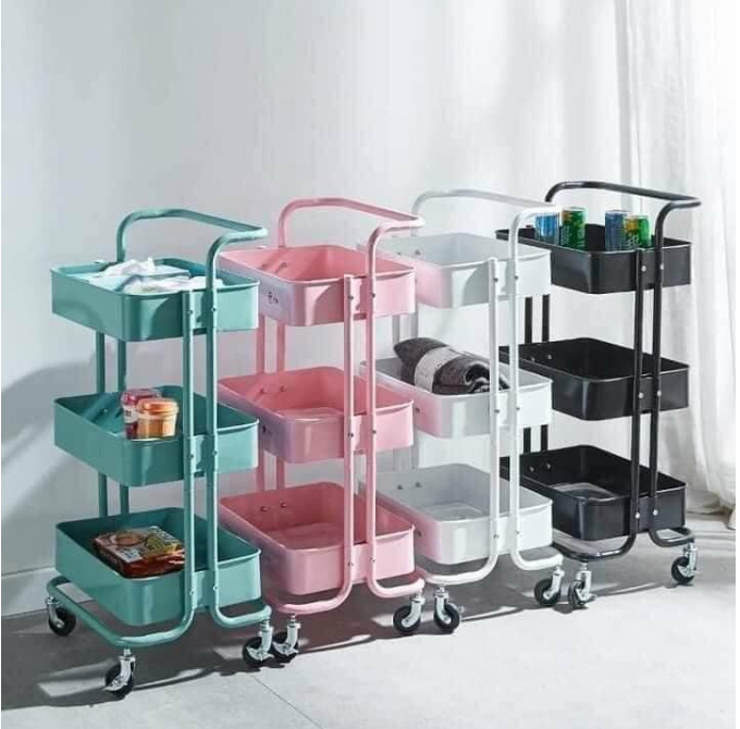 Kệ đẩy 3 tầng đa năng chuyên dụng cho spa, kệ đựng đồ bỉm sữa có bánh xe