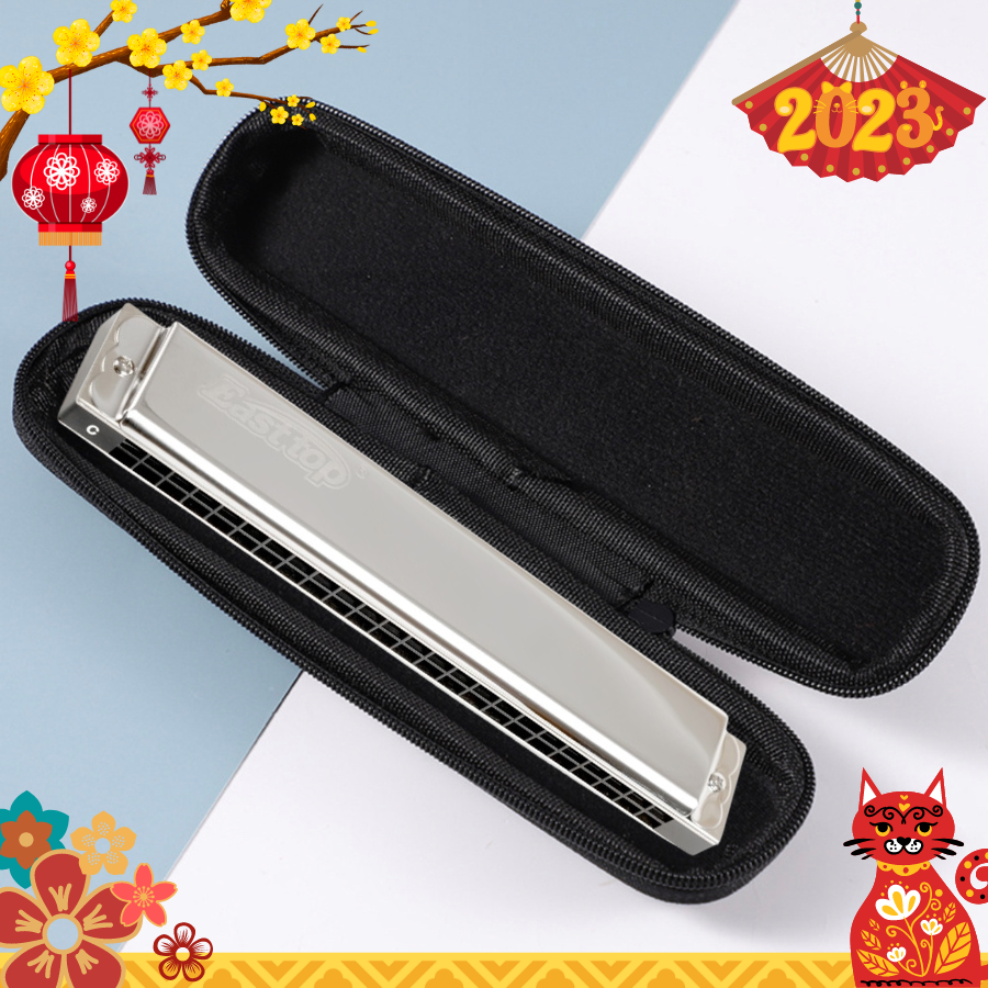 Túi đựng kèn harmonica chất liệu EVA kèn Tremolo 21 lỗ