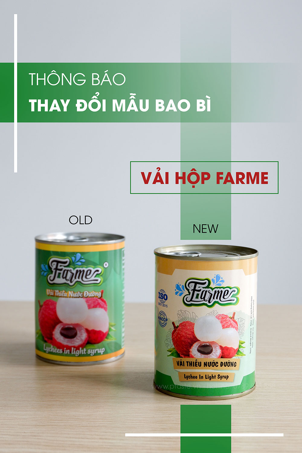 Vải thiều ngâm nước đường farme 560gr