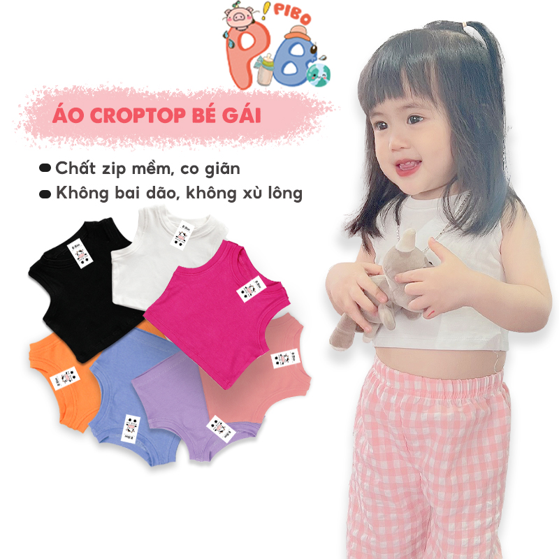 Áo Croptop Bé Gái Dễ Phối Đồ Màu Sắc Đáng Yêu - BabyBoo- PiBo Store -T1