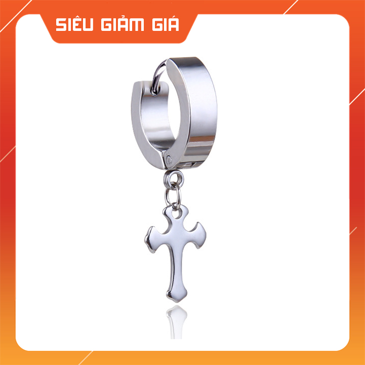 Khuyên Tai Nam Titan Thánh Giá Cá Tính