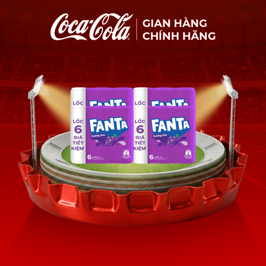 [SIÊU SALE ] Thùng/lốc 24 Lon Nước Ngọt Giải Khát Có Gas Fanta Nho 320ml/Lon Sale 15.4 Coca-Cola Chính Hãng_LD