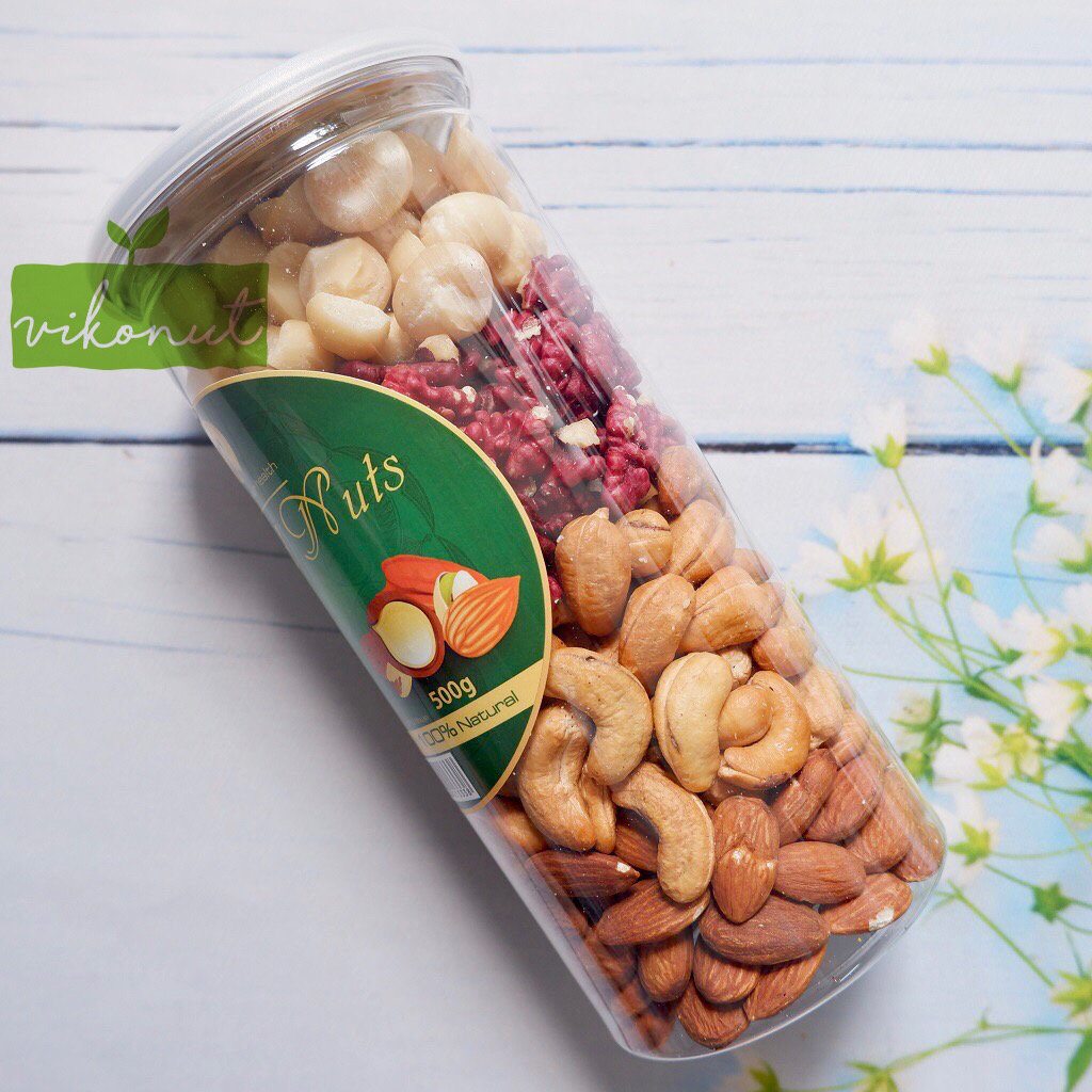 [HCM]Mix hạt 4 loại nhân Óc chó Đỏ Macca Hạnh nhân Hạt điều [500gr]