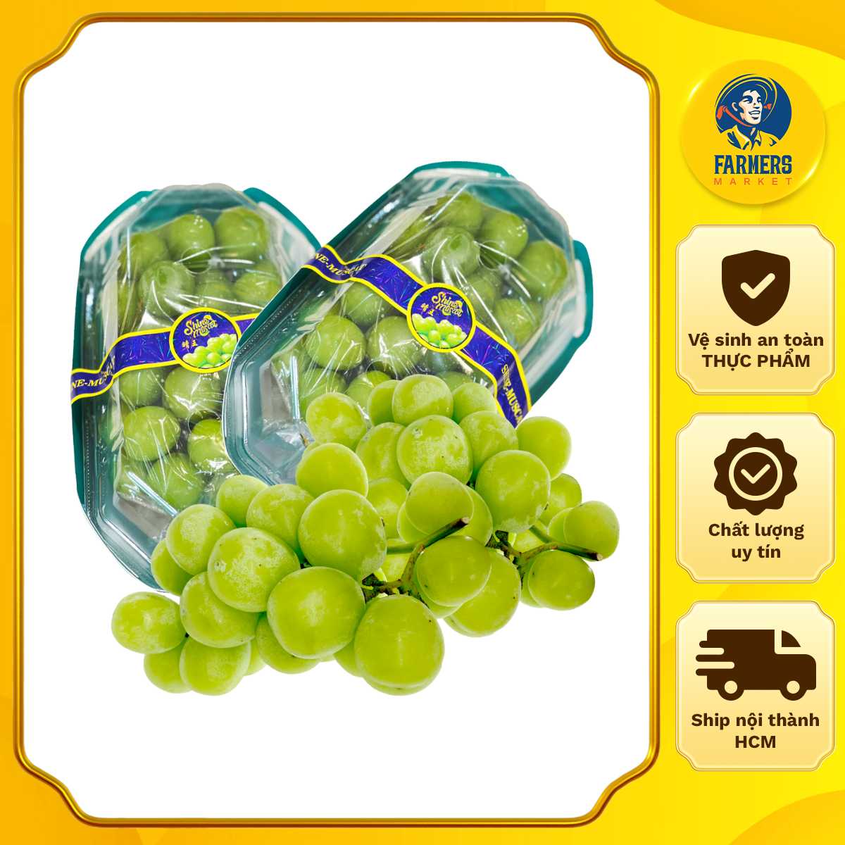 [Chỉ giao nội thành HCM] Nho Mẫu Đơn nội địa Trung ( không nguyên chùm ) - Hộp 450G - 550G