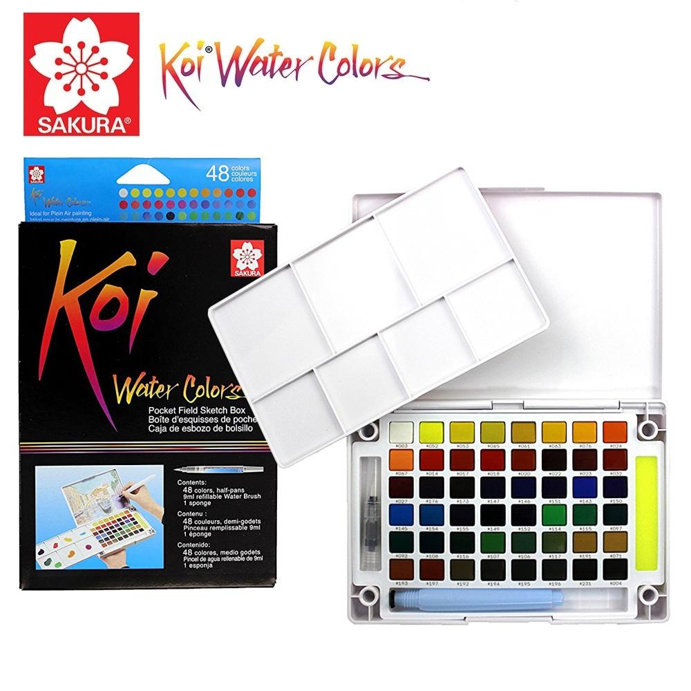 Màu nước sakura koi watercolor 48 mầu