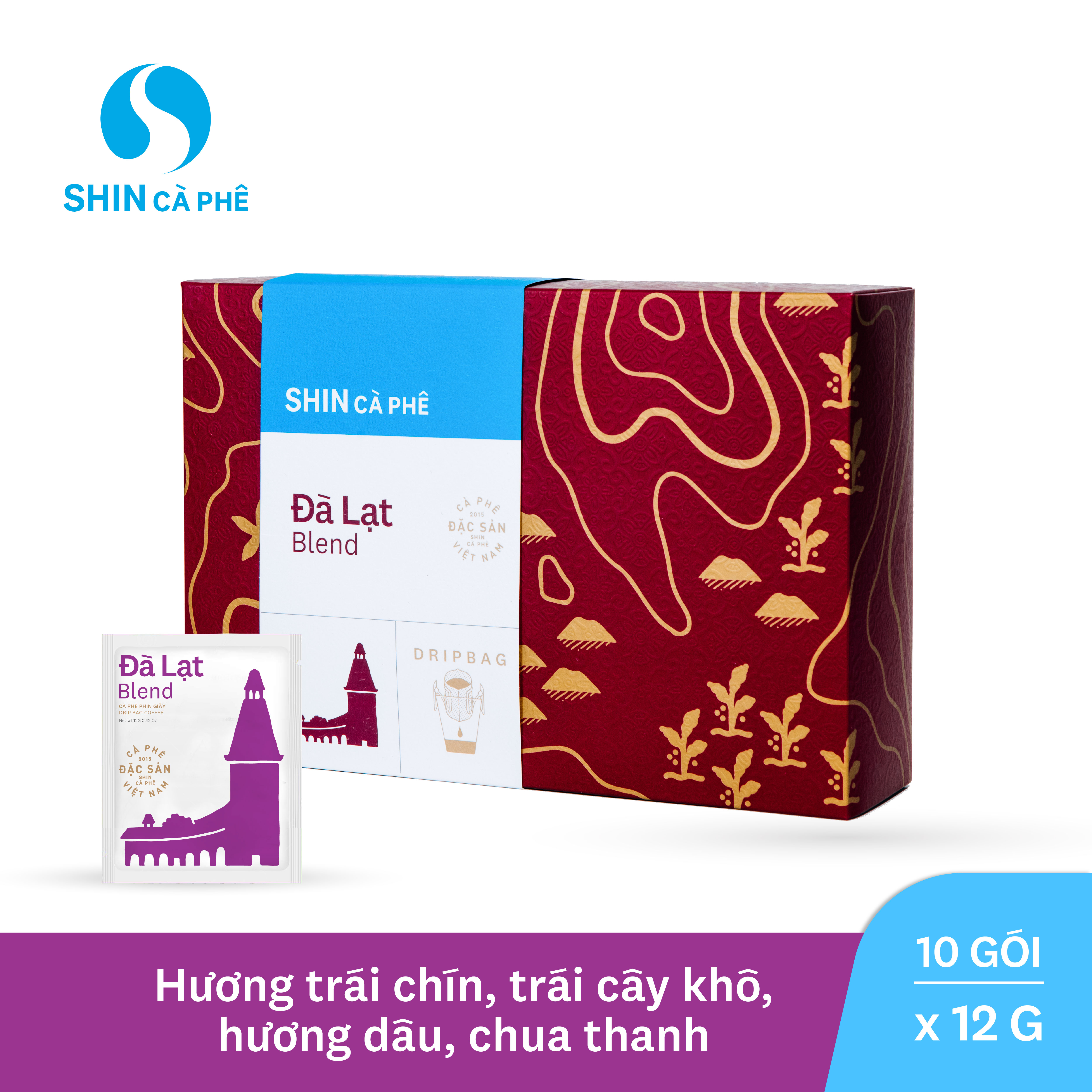 SHIN Cà Phê -  Đà Lạt Blend phin giấy tiện lợi - DripBag hộp 10 gói