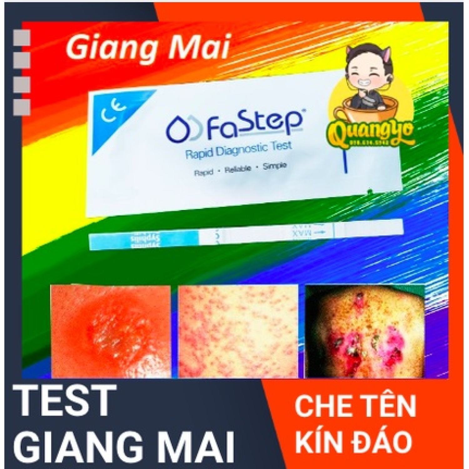 [TỰ ĐỘNG CHE TÊN] Que test giang mai Syphilis Fastep - Nhập khẩu từ USA, xét nghiệm kiểm tra giang mai nhanh chóng