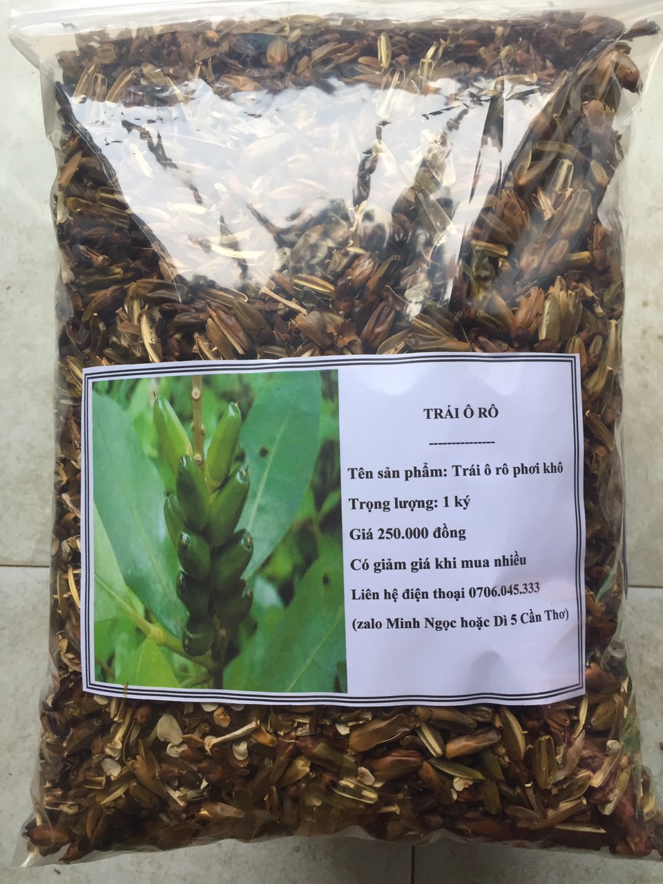 Trái ô rô phơi khô 1 ký - chỉ toàn trái