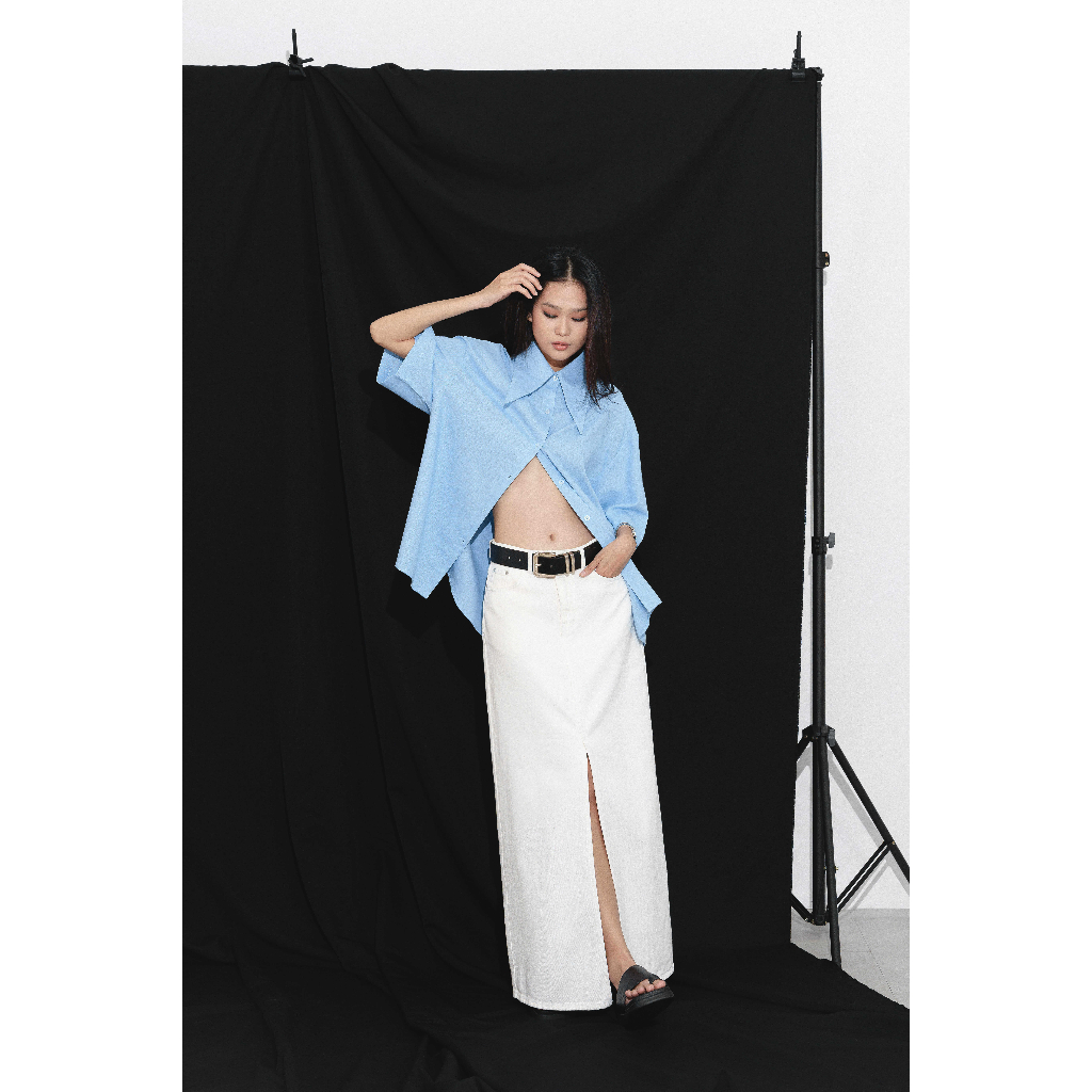 Áo nữ highchic - linen shirt - áo sơ mi linen phong cách basic