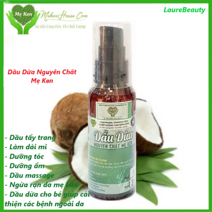 Dầu Dừa Nguyên Chất Mẹ Ken Làm Dầu Massage, Kem Dưỡng Da Cho Bé, Ngừa Hăm Tã, Chàm Sữa,  Rạn Da Mẹ Bầu, Làm Dầu Tẩy Trang