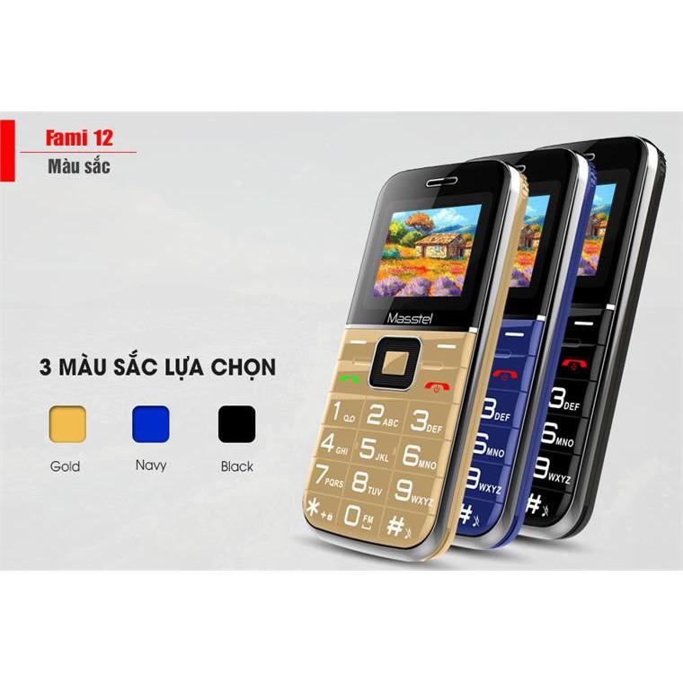 Điện thoại người già masstel fami 12 4g, loa to, fm không dây, đọc số bằng giọng nói, nút sos tiện lợi...