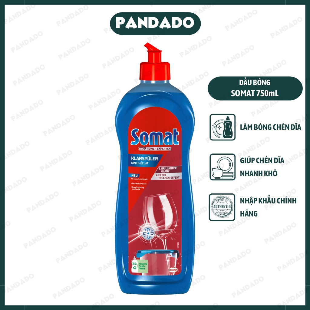 Nước làm bóng Somat 750ml của Đức giúp làm bóng chén dĩa và nhanh khô sau khi rửa - PANDADO