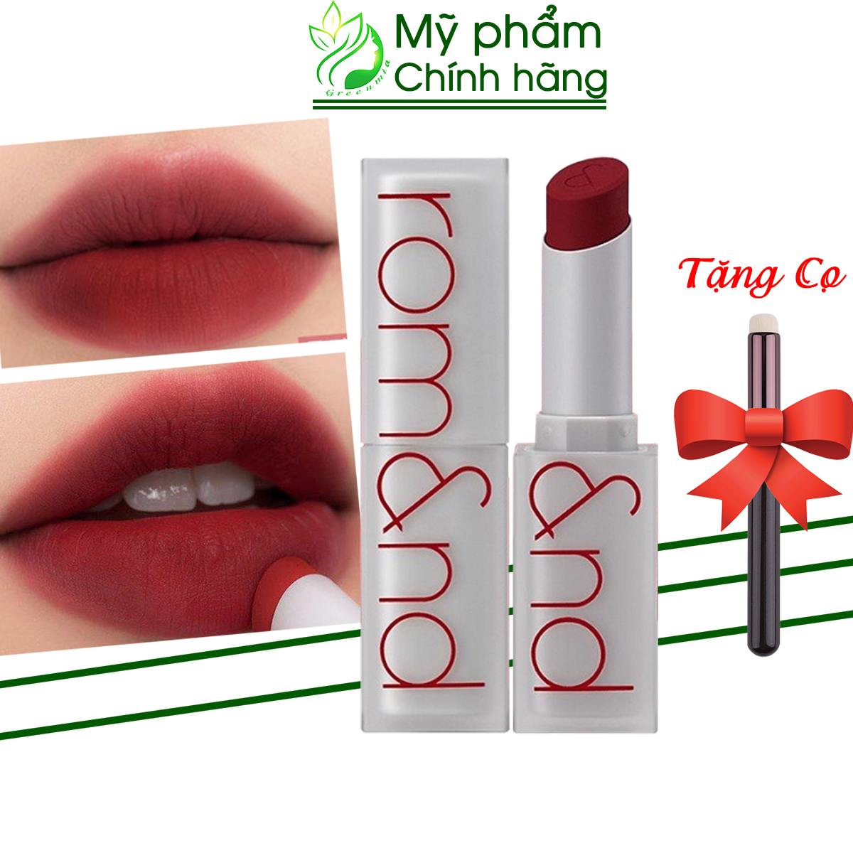 Son Thỏi Romand Zero Matte Lipstick Son Lì Mịn Màu 20 Red Dive Màu Đỏ Nâu Lạnh Chính Hãng