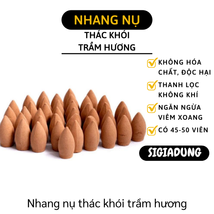 Nhang nụ trầm hương - Nụ trầm hương hình tháp 45-50 viên khói tỏa ngược, giảm stress, thanh lọc không khí