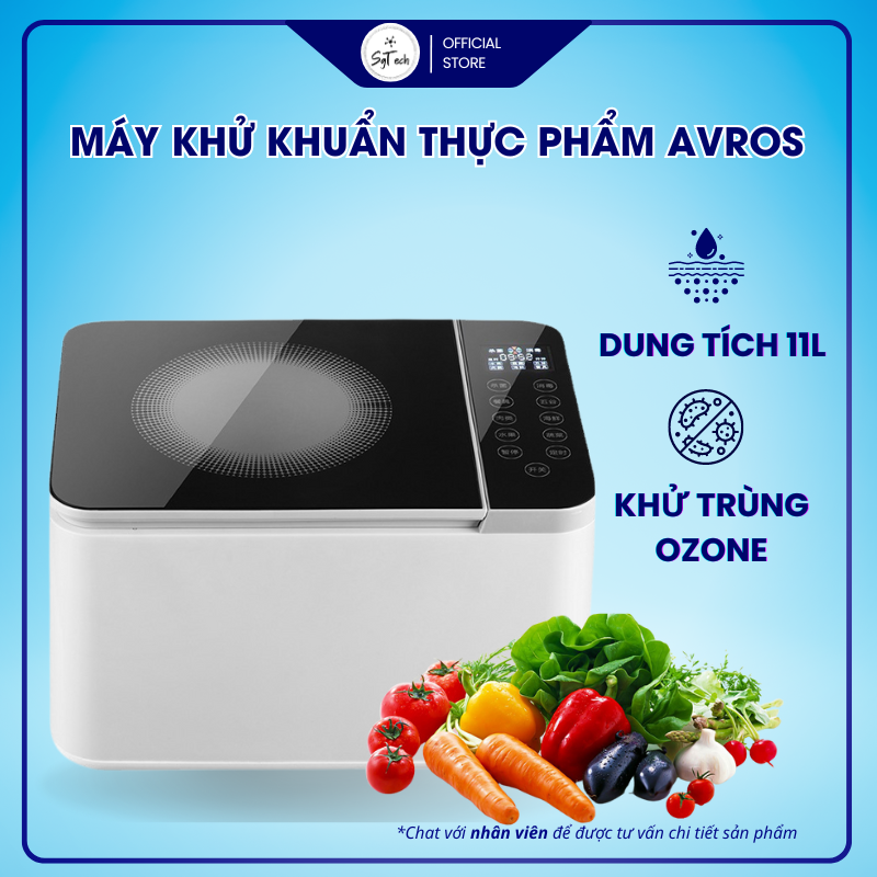 Máy Khử Khuẩn Thực Phẩm AVROS 11L - Máy Máy Sục Khử Trùng Hoa Quả Thực Phẩm Loại Bỏ Vi Khuẩn 99%
